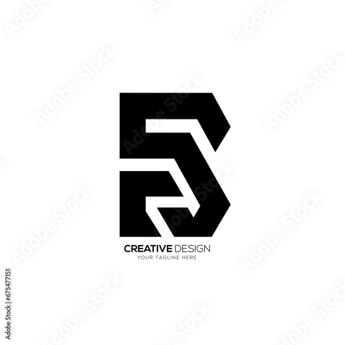 Modern new unique shape letter c b s stylish monogram branding logo design