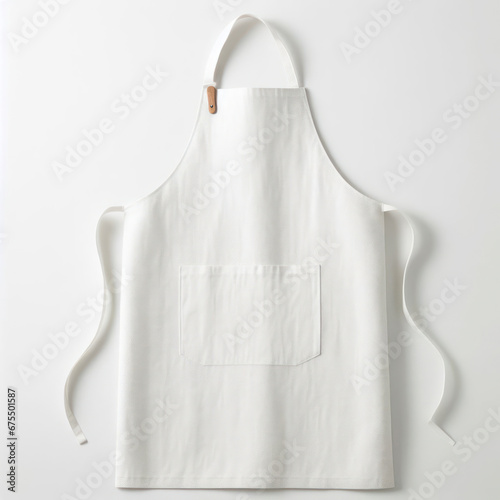 White blank apron, apron mockup on white background. ai generative