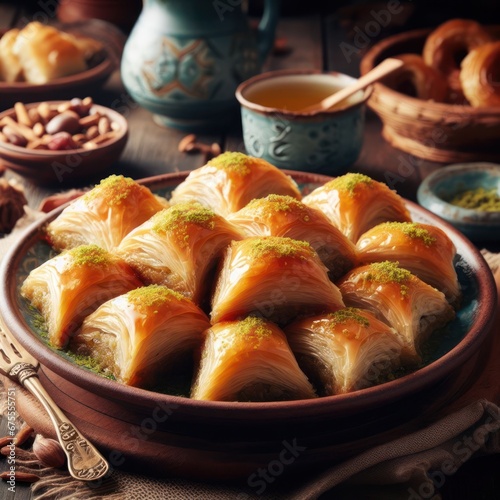plate of delicious greek or turkish baklava