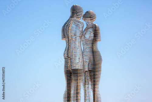 sculpture of Ali and Nino on the waterfront in Batumi, Georgia