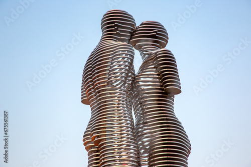 sculpture of Ali and Nino on the waterfront in Batumi, Georgia