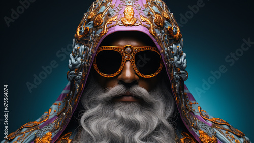 Reyes Magos. respected persons who, according to Gospel of Matthew, brought gifts to Jesus Christ after learning of Messiah's birth Three wise men magicians priests banner greeting card copy space.