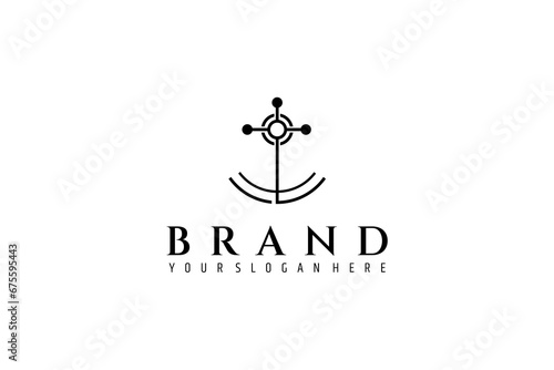 anchor vector logo design template