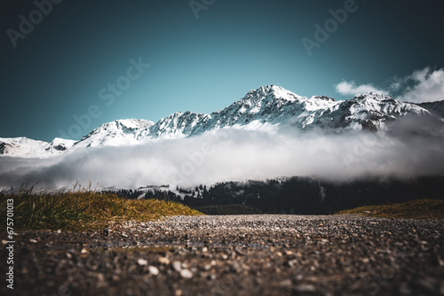 Wechsel der Jahreszeiten vom Herbst zum Winter in den Schweizer Alpen, Lenzerheide