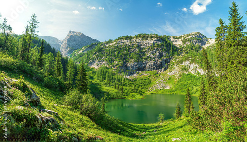 Hike trail view to the Berchtesgaden Green Lake