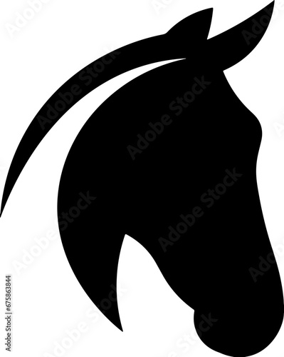 Black Horse Head Minimalist Silhouette