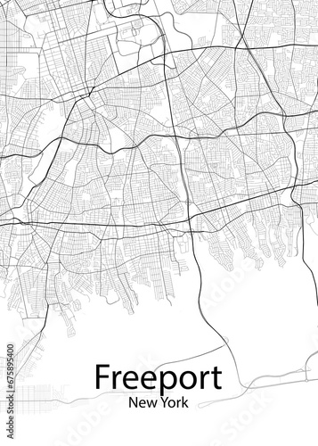 Freeport New York minimalist map