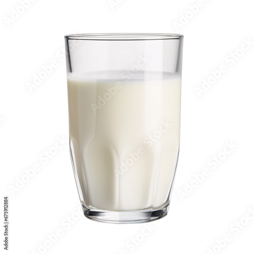 a glass of fresh milk isolated on a transparent background, a refreshment breakfast drink glass image PNG