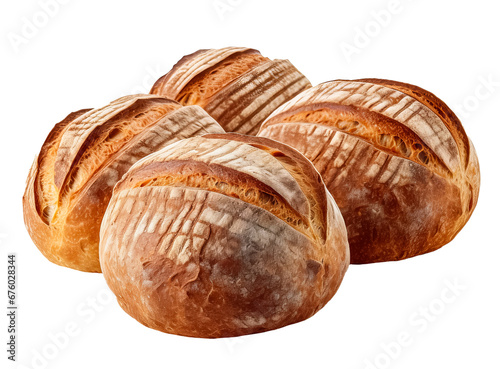 loaf of sourdough bread isolated on a transparent background