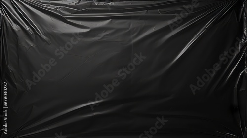 Polyethylene packages on black background. Wrinkled packaging