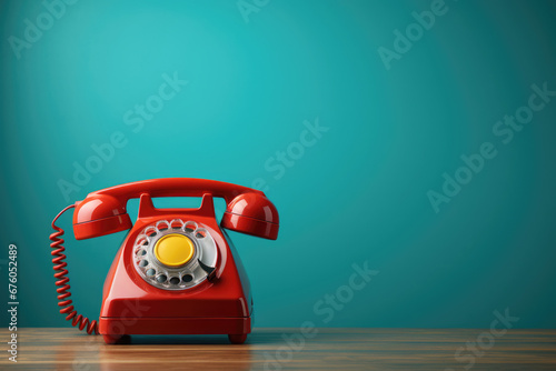 Old retro styled red phone