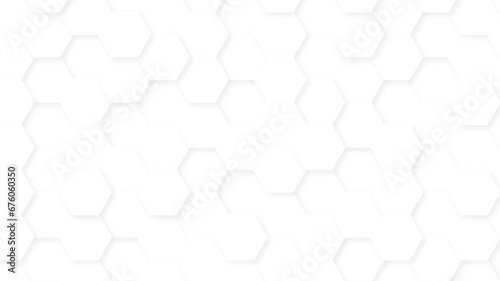 Abstract white hexagonal background. Luxury white honeycomb pattern. 3D futuristic abstract honeycomb mosaic white background. geometric mesh cell texture. 