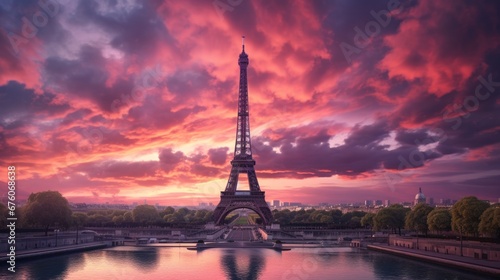 Clouds over the Eiffel Tower, France, Ile de France, Paris