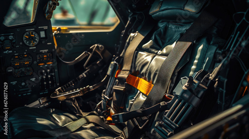 Close Up of a Fighter Jet Ejector Seat and Parachute Harness