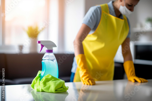 Domestic cleaning service with specialized staff, creating a clean and welcoming environment.