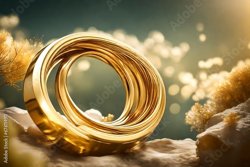 Fancy Golden air ring with beautiful design 