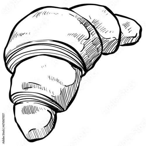 croissant bread handdrawn illustration