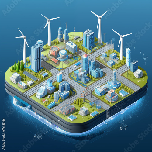 A smart energy grid that can manage renewable energy sources and distribute electricity more efficiently.