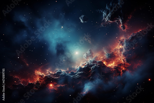 우주 공간 속 초신성 성운 갤럭시 빛나는 별들 판타지 우주 먼지