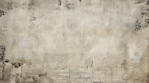 SCRATCHED PAPER TEXTURE, OLD NEWSPAPER BACKGROUND. generative AI.
