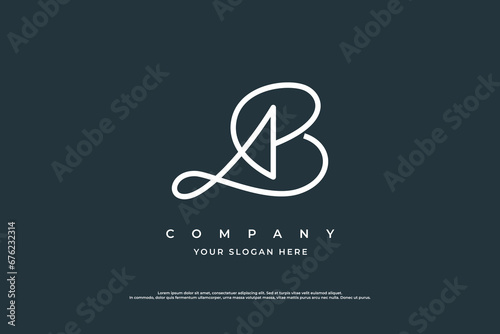 Stylish Initial Letter AB Logo Design Vector