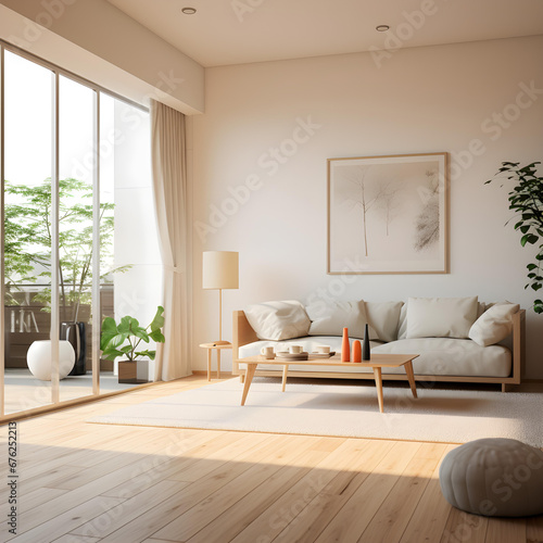 modern living room**Modern Interior Design, Tokyo style, no sofa, clean background:1.4, nikon d850, smoother lighting:1.05, light colors, hyper realistic, official art, film stock photograph, 4 kodak 
