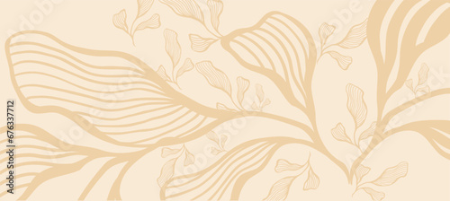 abstarct leaves pattern. Vector Illustration.