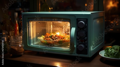 food in microwave ai generated