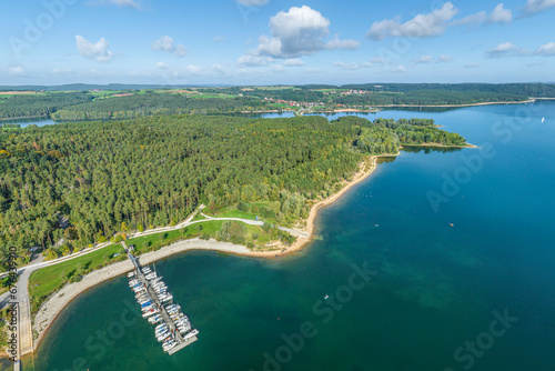 Blick auf den Großen Brombachsee nahe des Seezentrum Seespitz bei Absberg im Fränkischen Seenland 