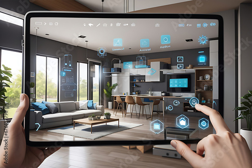 A smart home uses modern technology control with a smartphone, including the Internet of things to feature various connected devices