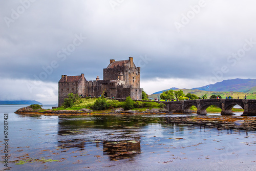 Historic Eilean Donan Castle, Scotland built island in 13th century to protect against the Vikings , destroyed in 1719 during the Jacobite rebellion and rebuilt in early 1900's..