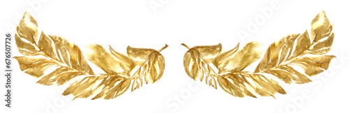 Złote liście dekoracyjne laur vintage 
