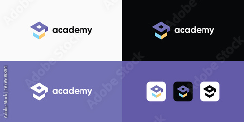 education logo design. academy logo vector modern