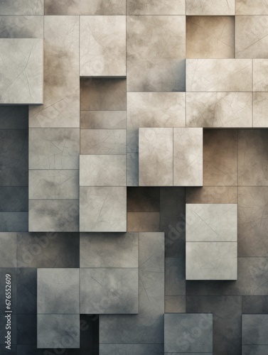 Limestone Creative Abstract Geometric Texture. Graphic Digital Art Decoration. Abstract Shaped Surface Vertical Background. Ai Generated Vibrant Angular Pattern.