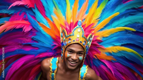 Close-up photo of man in carnival costume