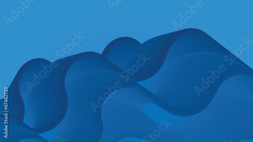 blue flow background with smooth shape futuristic Geometric Textured intricate 3D wall for business elegant