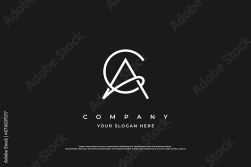 Simple and Minimal Letter AC or CA Monogram Logo Design