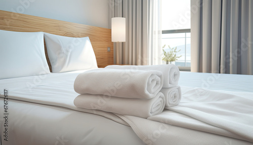 Ordentliches Hotelzimmer mit Handtüchern