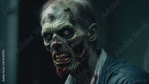 zombie in the dark horror theme , cinematic photography