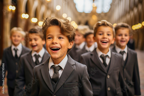 Children choir singing Christmas Carrols