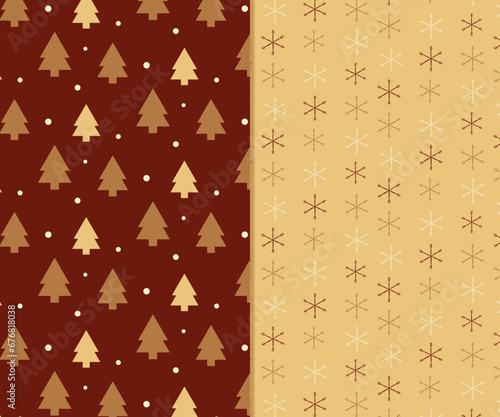 Set of Christmas seamless patterns 