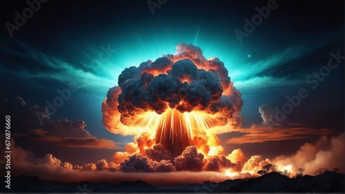 A nuclear explosion is an explosion that occurs as a result of the rapid release of energy from a high-speed nuclear reaction. 4K - 8K - 12K TV. Generative AI.