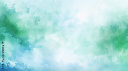 blue green and white watercolor background. Abstract background.