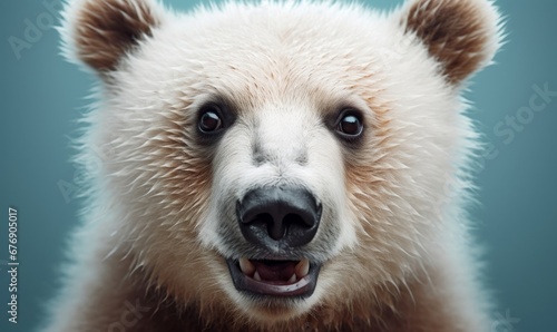a baby pola bear face close up, Generative AI