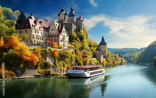 European River Odyssey: Scene of a Danube Cruise.