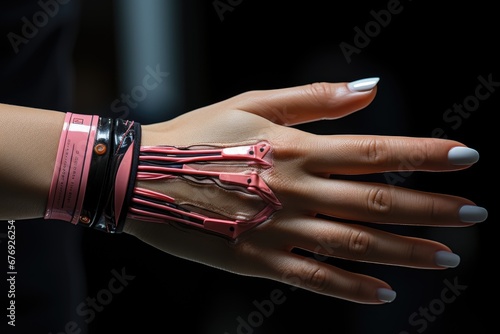 hand of a person with sensors