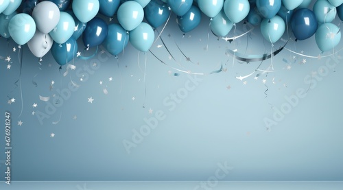 Fête d'anniversaire, arrière-plan festif avec des ballons et un arrière-plan coloré