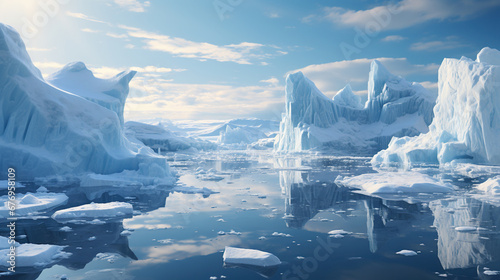 arctic landscape, iceberg and ocean