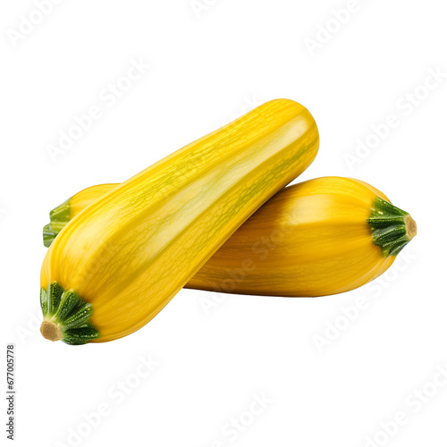 Fresh yellow zucchini isolated on transparent background