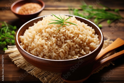 Healthier Japanese rice called Genmai is brown in color